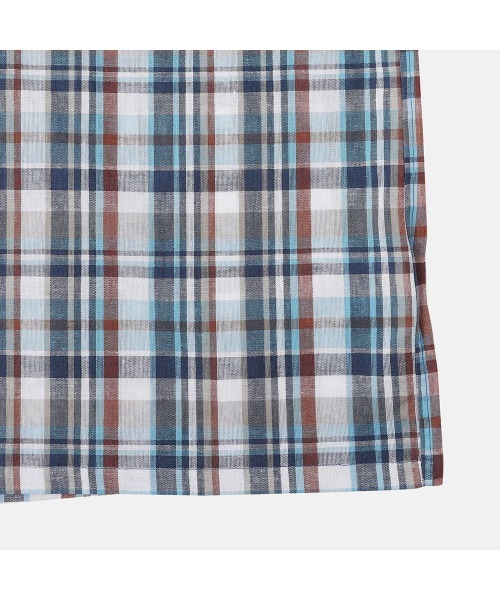 Timberland(ティンバーランド)の「リネン ブレンド ヤーン ダイ プレイド 半袖 シャツ ユニセックス(シャツ/ブラウス・メンズ・ネイビー・MEDIUM/XX-LARGE/X-LARGE/SMALL/LARGE)」の9枚目の写真