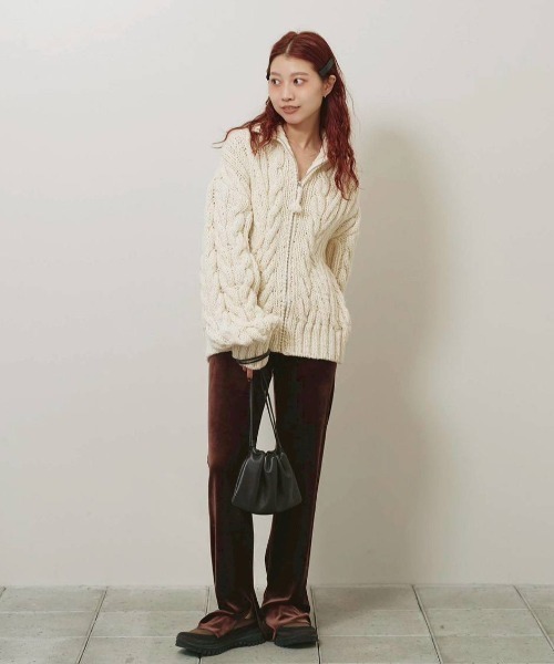 TODAYFUL（トゥデイフル）の「Volume Handknit Cardigan（カーディガン/ボレロ・レディース・ブラウン/キナリ・FREE）」の6枚目の写真