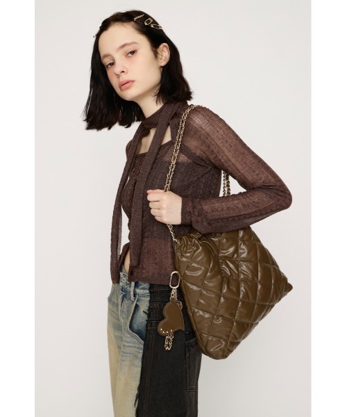 SLY  CHAIN RETRO POCHETTEslyチェーンバッグミニバッグ QUILTING F/LEATHER CHAIN BAG キルティングフェイクレザーチェーン