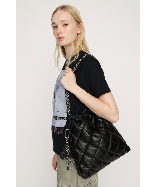 SLY（スライ）の「QUILTING F/LEATHER CHAIN BAG キルティングフェイクレザーチェーンバッグ（ショルダーバッグ・レディース・アイボリー/ブラック/カーキ・FREE）」の7枚目の写真