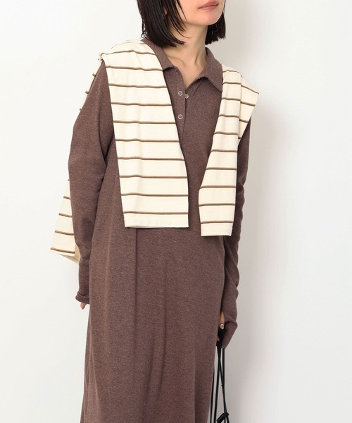 NOAHL(ノアル)の「【NOAHL】ヘンリーネックリブワンピース(ワンピース・レディース・グレー系/ブラウン系/イエロー・M/S)」の18枚目の写真