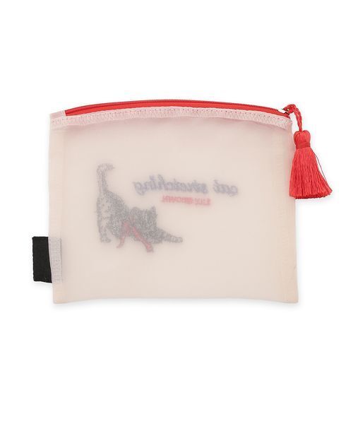 LILY BROWN（リリーブラウン）の「CAT刺繍シアーポーチ（ポーチ・レディース・イエロー/ホワイト/ピンク・F）」の5枚目の写真