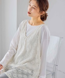 studio CLIP | メッシュジャガードチュニックベスト(ベスト)