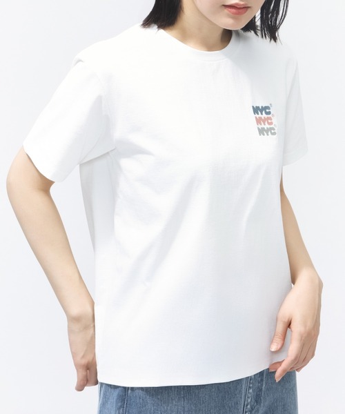 TIGORA(ティゴラ)の「ティゴラ TIGORA UVカットドライグラフィックTシャツ ワンポイント(Tシャツ/カットソー・レディース・ピンク/ホワイト・S/M/L/XL)」の2枚目の写真