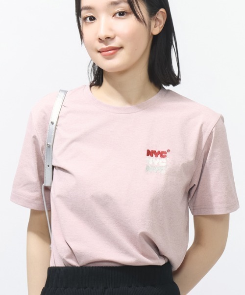 TIGORA(ティゴラ)の「ティゴラ TIGORA UVカットドライグラフィックTシャツ ワンポイント(Tシャツ/カットソー・レディース・ピンク/ホワイト・S/M/L/XL)」の1枚目の写真