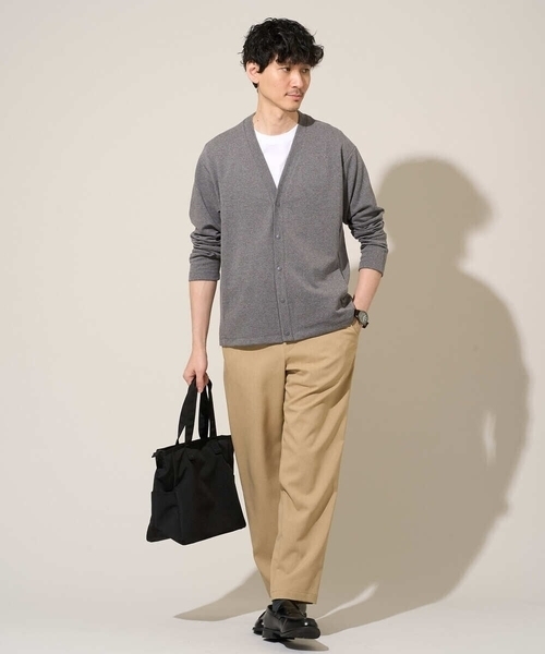 a.v.v（アーヴェヴェ）の「【イージーケア/洗濯機で洗える/毛玉になりにくい】ガーターカーディガン（カーディガン/ボレロ・メンズ・チャコールグレー/ダークインディゴブルー/ライトグレー・48/50/46）」の16枚目の写真
