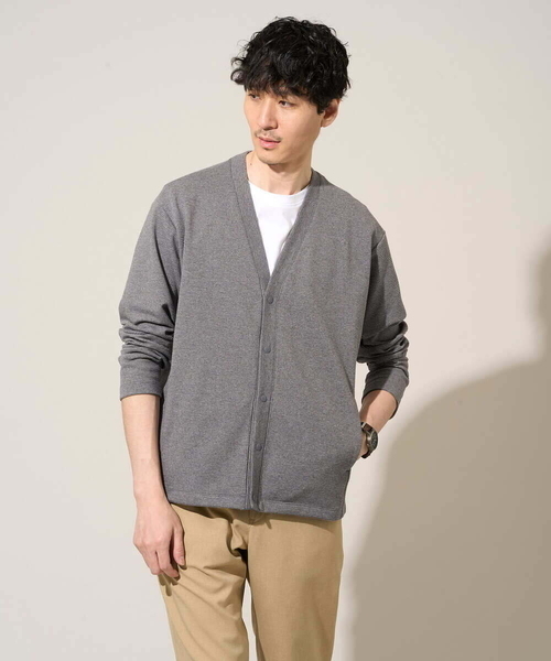 a.v.v（アーヴェヴェ）の「【イージーケア/洗濯機で洗える/毛玉になりにくい】ガーターカーディガン（カーディガン/ボレロ・メンズ・チャコールグレー/ダークインディゴブルー/ライトグレー・48/50/46）」の15枚目の写真
