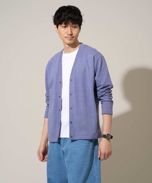 a.v.v（アーヴェヴェ）の「【イージーケア/洗濯機で洗える/毛玉になりにくい】ガーターカーディガン（カーディガン/ボレロ・メンズ・チャコールグレー/ダークインディゴブルー/ライトグレー・48/50/46）」の7枚目の写真