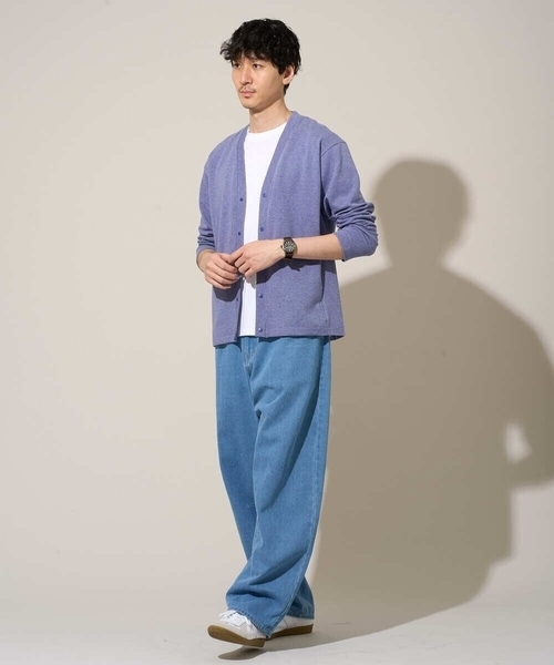 a.v.v（アーヴェヴェ）の「【イージーケア/洗濯機で洗える/毛玉になりにくい】ガーターカーディガン（カーディガン/ボレロ・メンズ・チャコールグレー/ダークインディゴブルー/ライトグレー・48/50/46）」の5枚目の写真