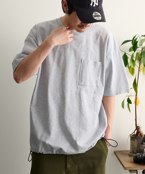 Goodwear（グッドウェア）の「【Goodwear】ドロスト ポケ付きS/S BIG TEE 2W7-16200（Tシャツ/カットソー・メンズ・ホワイト/ブラック/杢グレー・M/L/XL）」の3枚目の写真