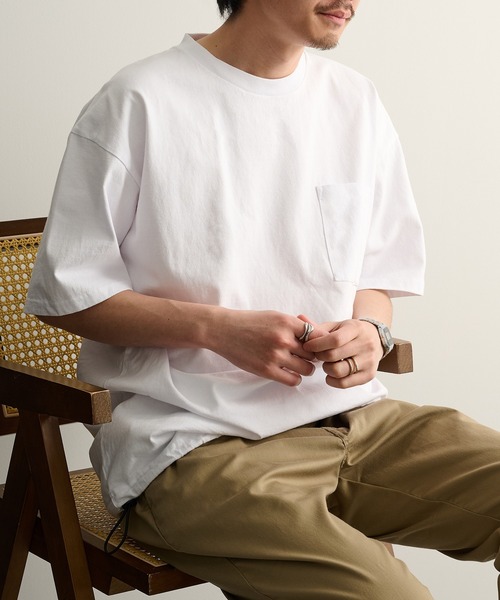 Goodwear（グッドウェア）の「【Goodwear】ドロスト ポケ付きS/S BIG TEE 2W7-16200（Tシャツ/カットソー・メンズ・ホワイト/ブラック/杢グレー・M/L/XL）」の14枚目の写真