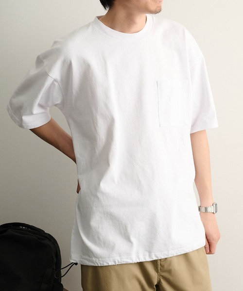 Goodwear（グッドウェア）の「【Goodwear】ドロスト ポケ付きS/S BIG TEE 2W7-16200（Tシャツ/カットソー・メンズ・ホワイト/ブラック/杢グレー・M/L/XL）」の11枚目の写真