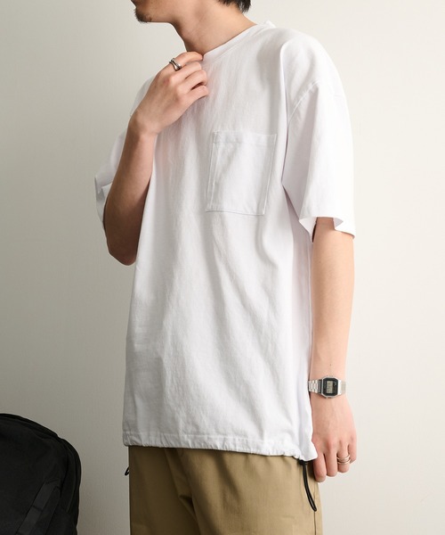 Goodwear（グッドウェア）の「【Goodwear】ドロスト ポケ付きS/S BIG TEE 2W7-16200（Tシャツ/カットソー・メンズ・ホワイト/ブラック/杢グレー・M/L/XL）」の12枚目の写真