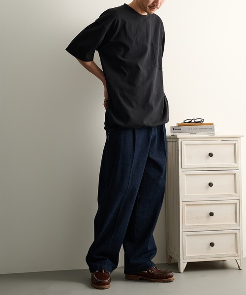 Goodwear（グッドウェア）の「【Goodwear】ドロスト ポケ付きS/S BIG TEE 2W7-16200（Tシャツ/カットソー・メンズ・ホワイト/ブラック/杢グレー・M/L/XL）」の8枚目の写真