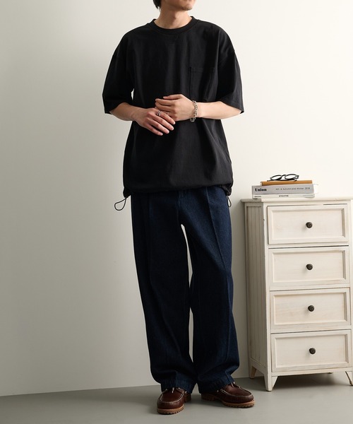 Goodwear（グッドウェア）の「【Goodwear】ドロスト ポケ付きS/S BIG TEE 2W7-16200（Tシャツ/カットソー・メンズ・ホワイト/ブラック/杢グレー・M/L/XL）」の9枚目の写真