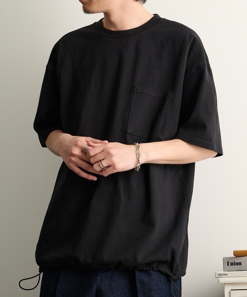 Goodwear（グッドウェア）の「【Goodwear】ドロスト ポケ付きS/S BIG TEE 2W7-16200（Tシャツ/カットソー・メンズ・ホワイト/ブラック/杢グレー・M/L/XL）」の5枚目の写真