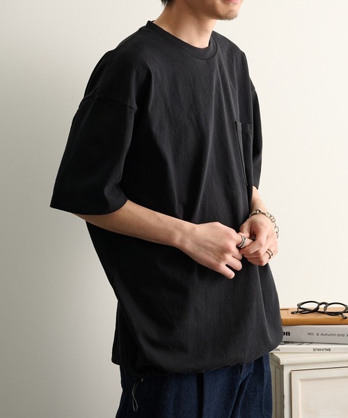 Goodwear（グッドウェア）の「【Goodwear】ドロスト ポケ付きS/S BIG TEE 2W7-16200（Tシャツ/カットソー・メンズ・ホワイト/ブラック/杢グレー・M/L/XL）」の6枚目の写真