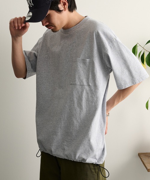 Goodwear（グッドウェア）の「【Goodwear】ドロスト ポケ付きS/S BIG TEE 2W7-16200（Tシャツ/カットソー・メンズ・ホワイト/ブラック/杢グレー・M/L/XL）」の21枚目の写真