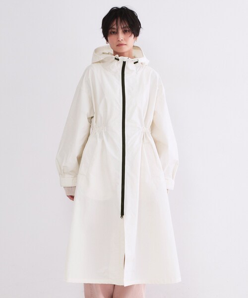 OPAQUE.CLIP(オペークドットクリップ)の「撥水フードZIPロングコート【洗濯機OK】(その他アウター・レディース・オフホワイト/チャコールグレー・42/40/38)」の21枚目の写真