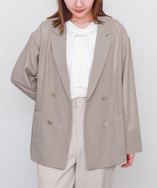 libelle more（リベル モア）の「メッシュジャガードシアーテーラードジャケット（テーラードジャケット・レディース・ブラック/ベージュ/ネイビー/オフホワイト/ブラウン・M/L）」の18枚目の写真