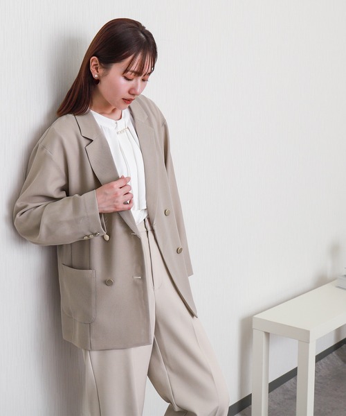 libelle more（リベル モア）の「メッシュジャガードシアーテーラードジャケット（テーラードジャケット・レディース・ブラック/ベージュ/ネイビー/オフホワイト/ブラウン・M/L）」の17枚目の写真