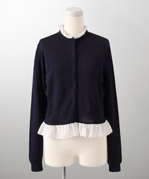 ドットコンビ ニット カーディガン HUIT