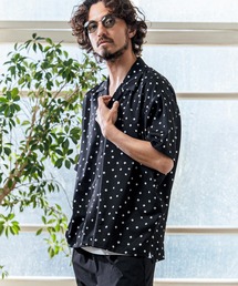 Magine | mhs2545- Printed Fabric Open Collar Five Sleeve Shirt 五分袖オープンカラーシャツ(MGN-261-004)(シャツ/ブラウス)