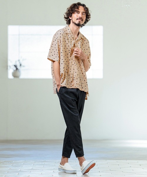 Magine（マージン）の「mhs2545- Printed Fabric Open Collar Five Sleeve Shirt 五分袖オープンカラーシャツ(MGN-261-004)（シャツ/ブラウス・メンズ・ベージュ/ブラック/ワイン・48/46/44）」の11枚目の写真