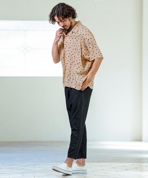 Magine（マージン）の「mhs2545- Printed Fabric Open Collar Five Sleeve Shirt 五分袖オープンカラーシャツ(MGN-261-004)（シャツ/ブラウス・メンズ・ベージュ/ブラック/ワイン・48/46/44）」の12枚目の写真