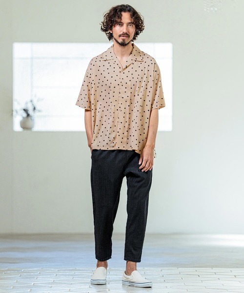 Magine（マージン）の「mhs2545- Printed Fabric Open Collar Five Sleeve Shirt 五分袖オープンカラーシャツ(MGN-261-004)（シャツ/ブラウス・メンズ・ベージュ/ブラック/ワイン・48/46/44）」の13枚目の写真