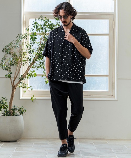Magine（マージン）の「mhs2545- Printed Fabric Open Collar Five Sleeve Shirt 五分袖オープンカラーシャツ(MGN-261-004)（シャツ/ブラウス・メンズ・ベージュ/ブラック/ワイン・48/46/44）」の17枚目の写真