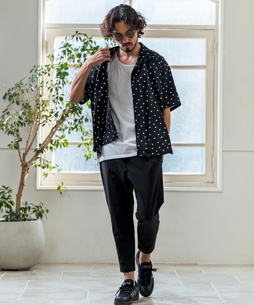 Magine（マージン）の「mhs2545- Printed Fabric Open Collar Five Sleeve Shirt 五分袖オープンカラーシャツ(MGN-261-004)（シャツ/ブラウス・メンズ・ベージュ/ブラック/ワイン・48/46/44）」の18枚目の写真