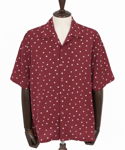 Magine（マージン）の「mhs2545- Printed Fabric Open Collar Five Sleeve Shirt 五分袖オープンカラーシャツ(MGN-261-004)（シャツ/ブラウス・メンズ・ベージュ/ブラック/ワイン・48/46/44）」の19枚目の写真