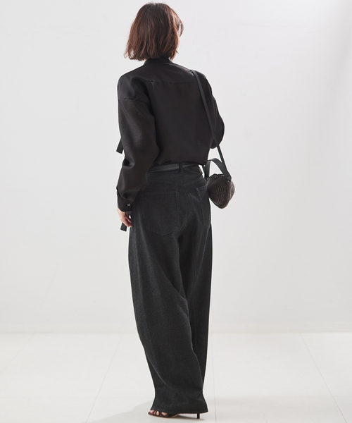 journal standard L'essage(ジャーナルスタンダードレサージュ)の「シアーサテンリボンブラウス(シャツ/ブラウス・レディース・ブラック/ホワイト/サックスブルー・FREE)」の7枚目の写真