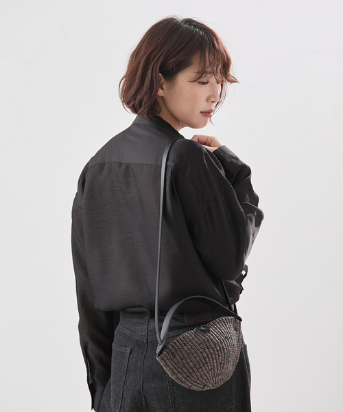 journal standard L'essage(ジャーナルスタンダードレサージュ)の「シアーサテンリボンブラウス(シャツ/ブラウス・レディース・ブラック/ホワイト/サックスブルー・FREE)」の9枚目の写真