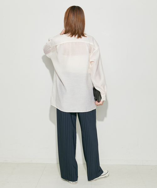 journal standard L'essage(ジャーナルスタンダードレサージュ)の「シアーサテンリボンブラウス(シャツ/ブラウス・レディース・ブラック/ホワイト/サックスブルー・FREE)」の12枚目の写真