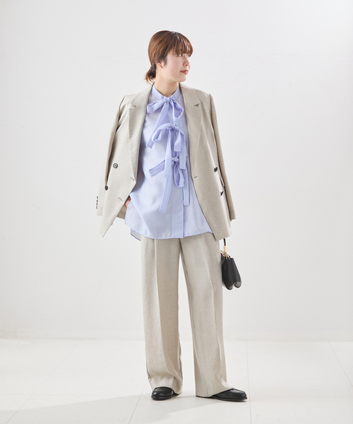 journal standard L'essage(ジャーナルスタンダードレサージュ)の「シアーサテンリボンブラウス(シャツ/ブラウス・レディース・ブラック/ホワイト/サックスブルー・FREE)」の16枚目の写真