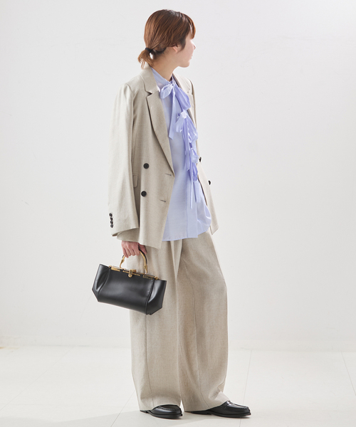 journal standard L'essage(ジャーナルスタンダードレサージュ)の「シアーサテンリボンブラウス(シャツ/ブラウス・レディース・ブラック/ホワイト/サックスブルー・FREE)」の18枚目の写真