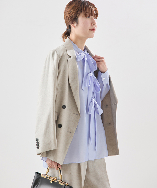 journal standard L'essage(ジャーナルスタンダードレサージュ)の「シアーサテンリボンブラウス(シャツ/ブラウス・レディース・ブラック/ホワイト/サックスブルー・FREE)」の20枚目の写真