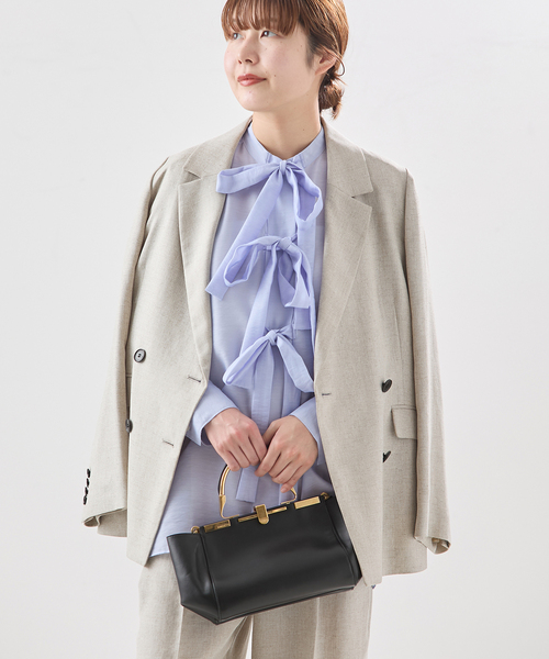 journal standard L'essage(ジャーナルスタンダードレサージュ)の「シアーサテンリボンブラウス(シャツ/ブラウス・レディース・ブラック/ホワイト/サックスブルー・FREE)」の21枚目の写真