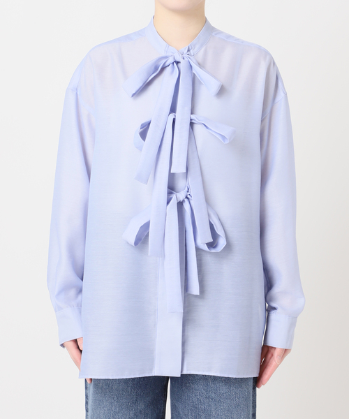 journal standard L'essage(ジャーナルスタンダードレサージュ)の「シアーサテンリボンブラウス(シャツ/ブラウス・レディース・ブラック/ホワイト/サックスブルー・FREE)」の22枚目の写真
