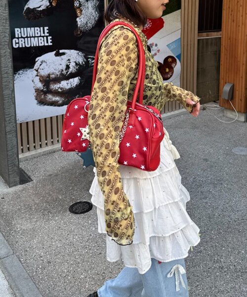 HELLO.SANFRANCISCO(ハローサンフランシスコ)の「【HELLO.SANFRANCISCO/ハローサンフランシスコ】チェリー柄シアープリントTEE(Tシャツ/カットソー・レディース・レッド/ブラウン/ブラック・ONE SIZE)」の15枚目の写真