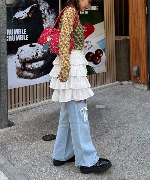 HELLO.SANFRANCISCO(ハローサンフランシスコ)の「【HELLO.SANFRANCISCO/ハローサンフランシスコ】チェリー柄シアープリントTEE(Tシャツ/カットソー・レディース・レッド/ブラウン/ブラック・ONE SIZE)」の20枚目の写真