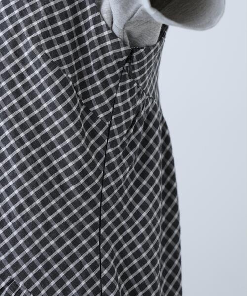 FREE'S MART（フリーズマート）の「◆チェック柄エスカルゴティアードキャミワンピース（ワンピース・レディース・ベージュ系その他/イエロー系その他/ブラック系その他・SMALL/MEDIUM）」の9枚目の写真