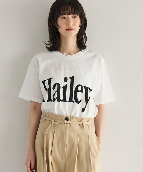 meilmada（メイルマダ）の「ビッグロゴプリントTシャツ（Tシャツ/カットソー・レディース・ホワイト/ベージュ/チャコールグレー・FREE）」の4枚目の写真