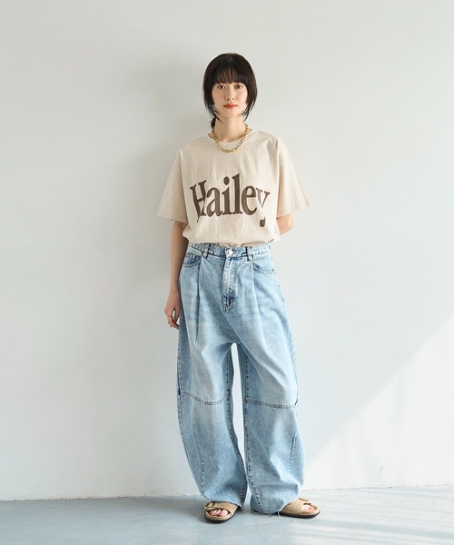 meilmada（メイルマダ）の「ビッグロゴプリントTシャツ（Tシャツ/カットソー・レディース・ホワイト/ベージュ/チャコールグレー・FREE）」の17枚目の写真