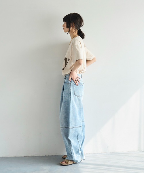 meilmada（メイルマダ）の「ビッグロゴプリントTシャツ（Tシャツ/カットソー・レディース・ホワイト/ベージュ/チャコールグレー・FREE）」の18枚目の写真