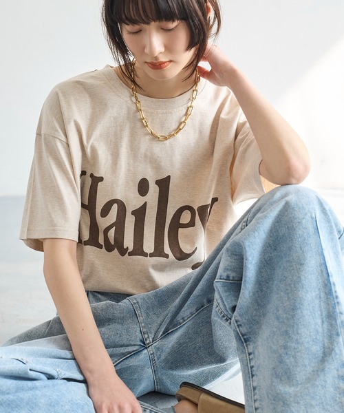 meilmada（メイルマダ）の「ビッグロゴプリントTシャツ（Tシャツ/カットソー・レディース・ホワイト/ベージュ/チャコールグレー・FREE）」の21枚目の写真