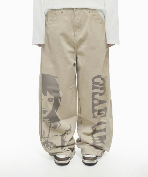 GRAVER（グレーバー）の「[ユニセックス]CORPGIRL コットンワイドパンツ（その他パンツ・レディース・Beige・MEDIUM/LARGE）」の3枚目の写真