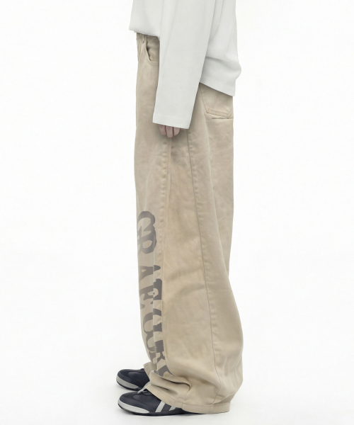 GRAVER（グレーバー）の「[ユニセックス]CORPGIRL コットンワイドパンツ（その他パンツ・レディース・Beige・MEDIUM/LARGE）」の5枚目の写真